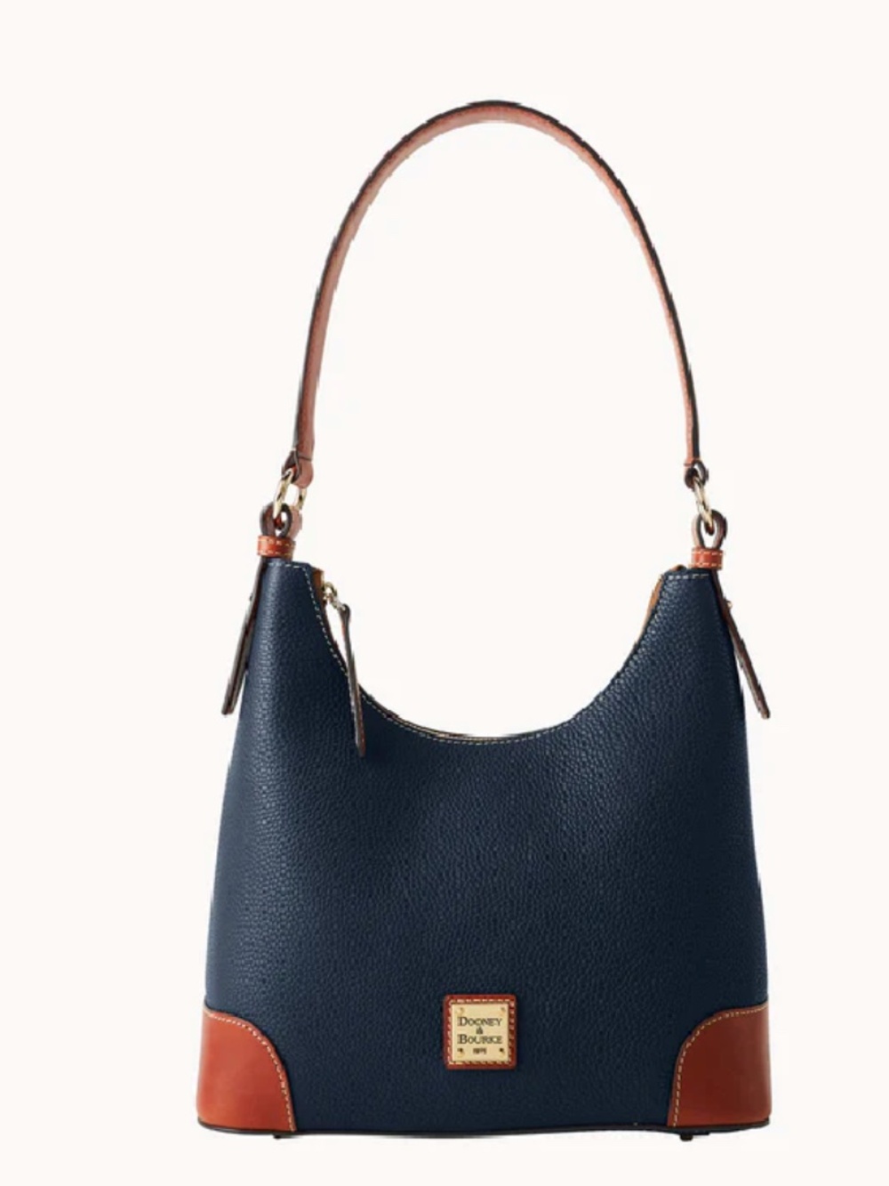 NWT Dooney & Bourke Pebble Grain Leather Small Hobo Midnight Blue